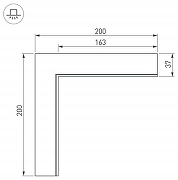 Соединитель угловой L-образный накладной Arlight S-LUX 30095 цвет серый-2