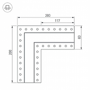 Соединитель угловой L-образный накладной Arlight S-LUX 30097 цвет серый-3