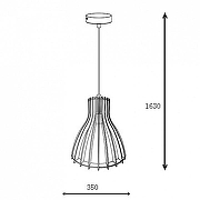 Подвесной светильник Lucide Bounde 34425/35/70 цвет плафона/подвески Коричневый, цвет арматуры Черный-1