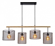 Подвесной светильник Lucide Baskett 45459/04/30 цвет плафона/подвески Черный, цвет арматуры Коричневый, Черный