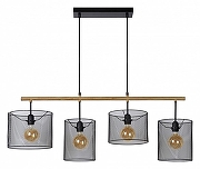 Подвесной светильник Lucide Baskett 45459/04/30 цвет плафона/подвески Черный, цвет арматуры Коричневый, Черный-1