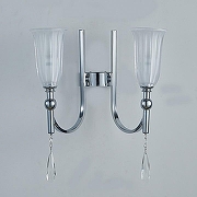 Бра Newport 4800 4802/A chrome цвет плафона/подвески Белый, Прозрачный, цвет арматуры Золото-1