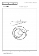 Накладной светильник Lucide Sardana 52100/54/02 цвет плафона/подвески Золото, цвет арматуры Золото-7