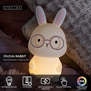 Настольная лампа-ночник Lucide Pincha Rabbit 54500/01/66 цвет плафона/подвески , цвет арматуры Белый-6