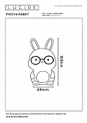 Настольная лампа-ночник Lucide Pincha Rabbit 54500/01/66 цвет плафона/подвески , цвет арматуры Белый-11