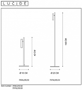 Торшер Lucide Philon 79781/05/30 цвет плафона/подвески Черный, цвет арматуры Черный-5