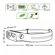 Фонарь налобный Gauss GF411 цвет арматуры Черный-3
