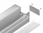 Короб для контурной подсветки натяжного потолка Ambrella Light GP GP4050AL цвет серебро-2