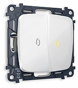 Выключатель проходной двухклавишный с подсветкой без рамки Ambrella Volt MO MO104030 цвет Белый