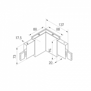 Соединитель угловой L-образный для модульных светильников Arlight L1NEA1R FLAT 031531 цвет черный-1