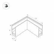 Соединитель угловой L-образный для треков накладных Arlight MAG-25 033247 цвет арматуры Черный-1
