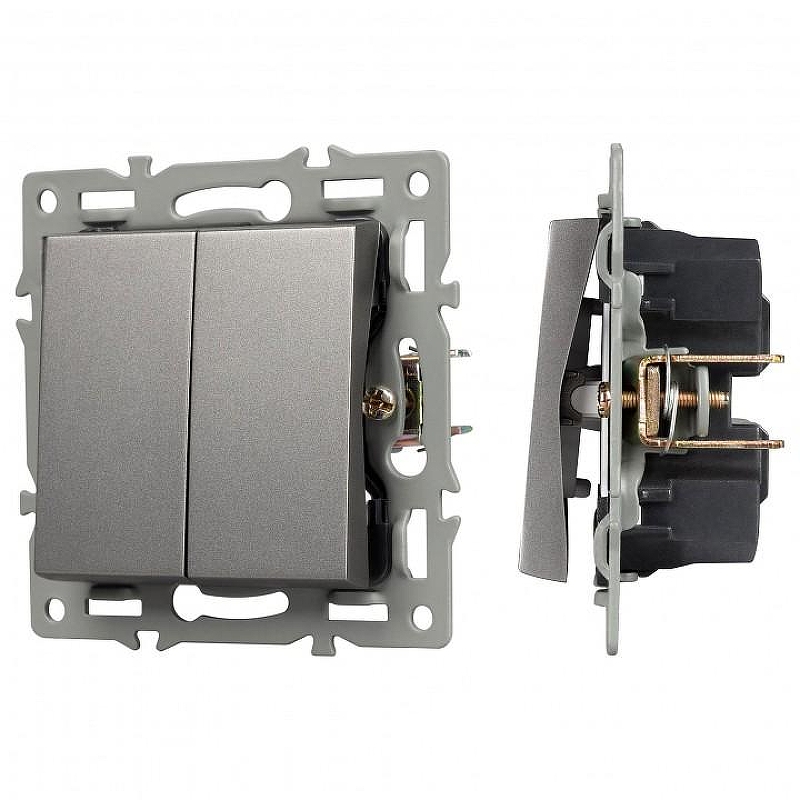 Выключатель двухклавишный без рамки Arlight SWT 043726 