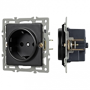 Розетка с заземлением, без рамки Arlight SCT 043740 цвет Черный