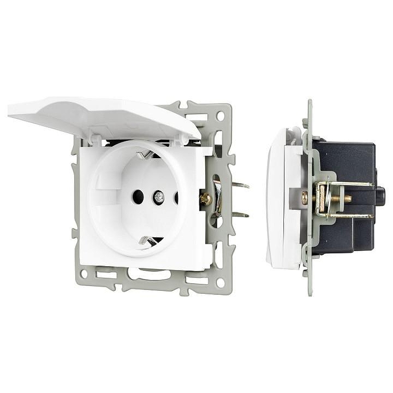 Розетка влагозащищенная с заземлением и со шторкой, без рамки с крышкой Arlight SCT 043745 