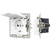 Розетка влагозащищенная с заземлением и со шторкой, без рамки с крышкой Arlight SCT 043745 цвет Белый