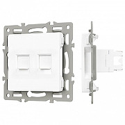 Розетка двойная RJ-12 и Ethernet RJ-45, без рамки Arlight SCT 045336 цвет Белый