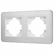 Рамка на 2 поста Arlight AKIRY 049724 цвет Серебро