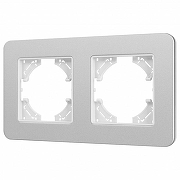 Рамка на 2 поста Arlight AKIRY 049737 цвет Серебро