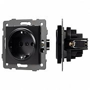 Розетка с заземлением, без рамки Arlight SCT 049815 цвет Черный