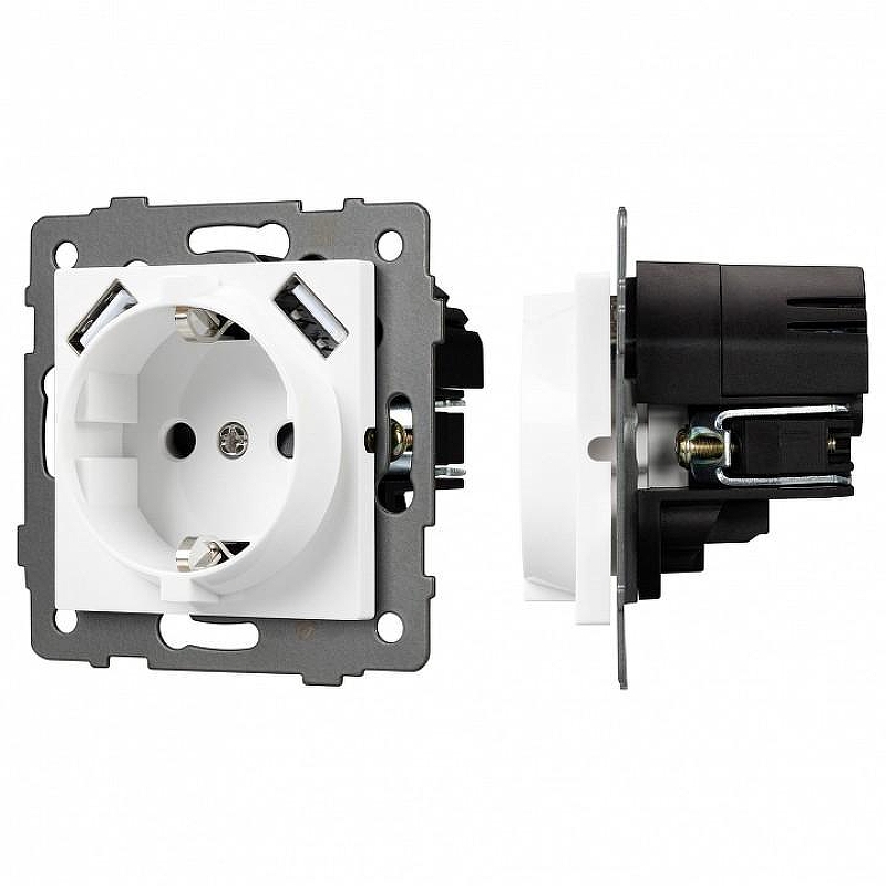 Розетка с заземлением и 2хUSB type A, без рамки Arlight SCT 049818 