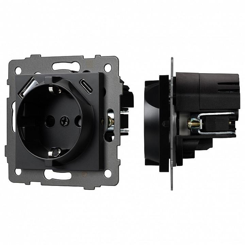 Розетка с заземлением и 2хUSB type A и C, без рамки Arlight SCT 049830 