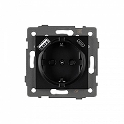 Розетка с заземлением и 2хUSB type A и C, без рамки Arlight SCT 049830 цвет Черный-1