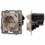 Розетка с заземлением и 2хUSB type A и C, без рамки Arlight SCT 049832 цвет Золото