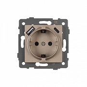 Розетка с заземлением и 2хUSB type A и C, без рамки Arlight SCT 049832 цвет Золото-1