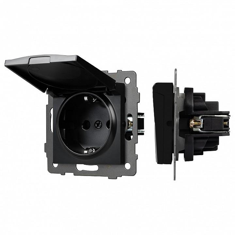 Розетка влагозащищенная с заземлением и со шторкой, без рамки с крышкой Arlight SCT 049835 