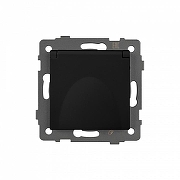 Розетка влагозащищенная с заземлением и со шторкой, без рамки с крышкой Arlight SCT 049835 цвет Черный-1