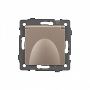 Розетка влагозащищенная с заземлением и со шторкой, без рамки с крышкой Arlight SCT 049837 цвет Золото-1