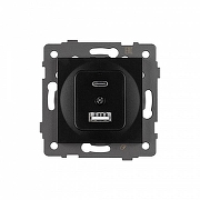 Механизм розетки 2хUSB type A и C Arlight SCT 049838 цвет Черный-1