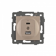 Механизм розетки 2хUSB type A и C Arlight SCT 049841 цвет Золото-1