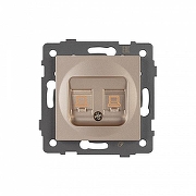 Розетка двойная RJ-12 и Ethernet RJ-45, без рамки Arlight SCT 049850 цвет Золото-1