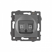 Розетка двойная RJ-12 и Ethernet RJ-45, без рамки Arlight SCT 049851 цвет Серый-1
