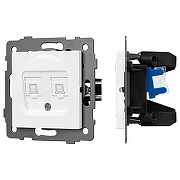 Розетка двойная RJ-12 и Ethernet RJ-45, без рамки Arlight SCT 049854 цвет Белый