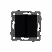 Выключатель самовозвратный двухклавишный без рамки Arlight SWT 049884 цвет Черный-2
