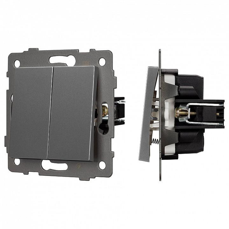 Выключатель самовозвратный двухклавишный без рамки Arlight SWT 049885 