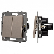 Выключатель двухклавишный без рамки Arlight SWT 049890 цвет Золото