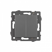 Выключатель проходной двухклавишный без рамки Arlight SWT 049894 цвет Серый-1