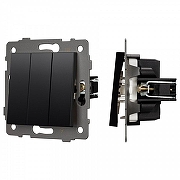 Выключатель трехклавишный без рамки Arlight SWT 049897 цвет Черный