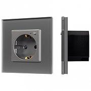 Розетка с заземлением Arlight OMALI 050101 цвет Серебро