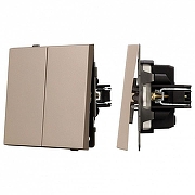 Выключатель двухклавишный без рамки Arlight SWT 054061 цвет Золото
