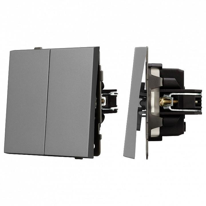 Выключатель проходной двухклавишный без рамки Arlight SWT 054068 