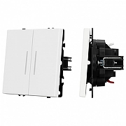 Выключатель двухклавишный без рамки Arlight SWT 054239 цвет Белый