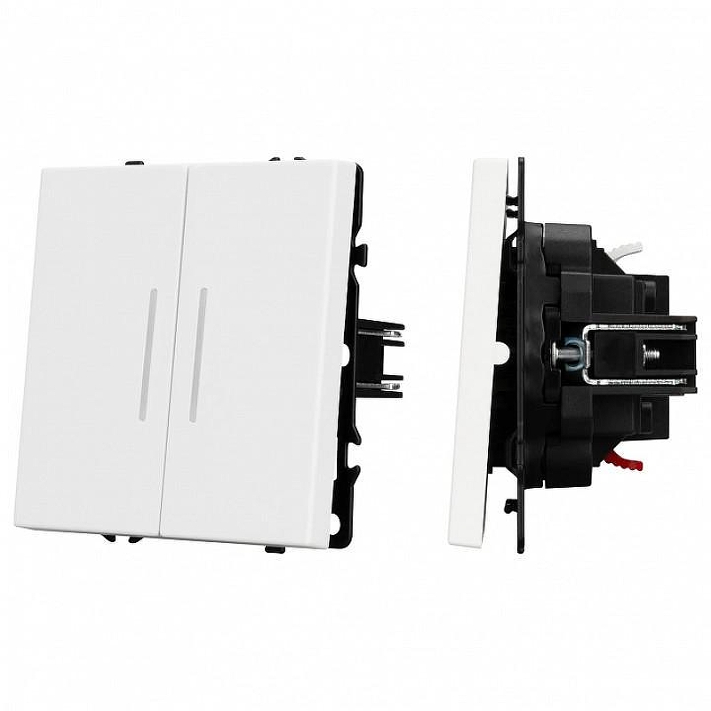 Выключатель проходной двухклавишный без рамки Arlight SWT 054240 