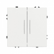 Выключатель проходной двухклавишный без рамки Arlight SWT 054240 цвет Белый-1