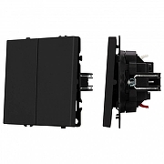 Выключатель двухклавишный без рамки Arlight SWT 054252 цвет Черный