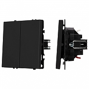 Выключатель проходной двухклавишный без рамки Arlight SWT 054255 цвет Черный