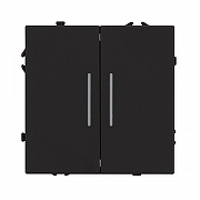 Выключатель проходной двухклавишный без рамки Arlight SWT 054267 цвет Черный-1